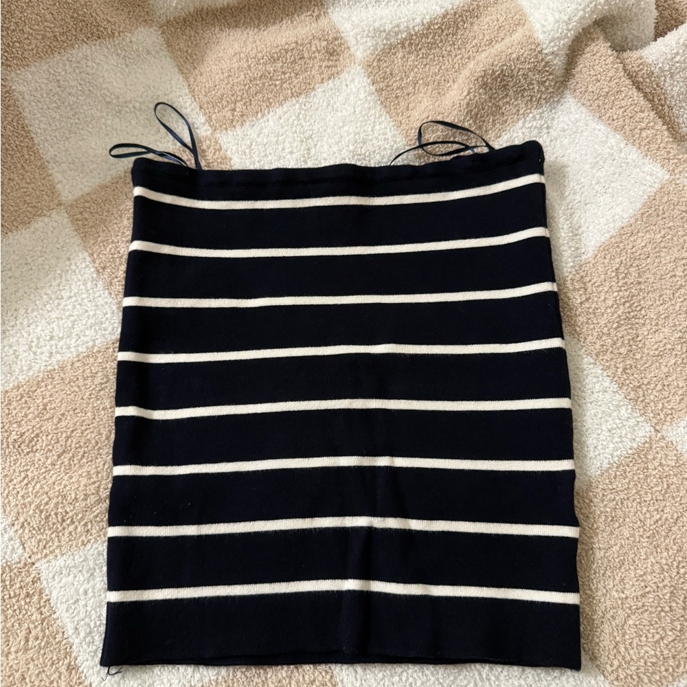 Caroline Constas Navy and white Striped tube top